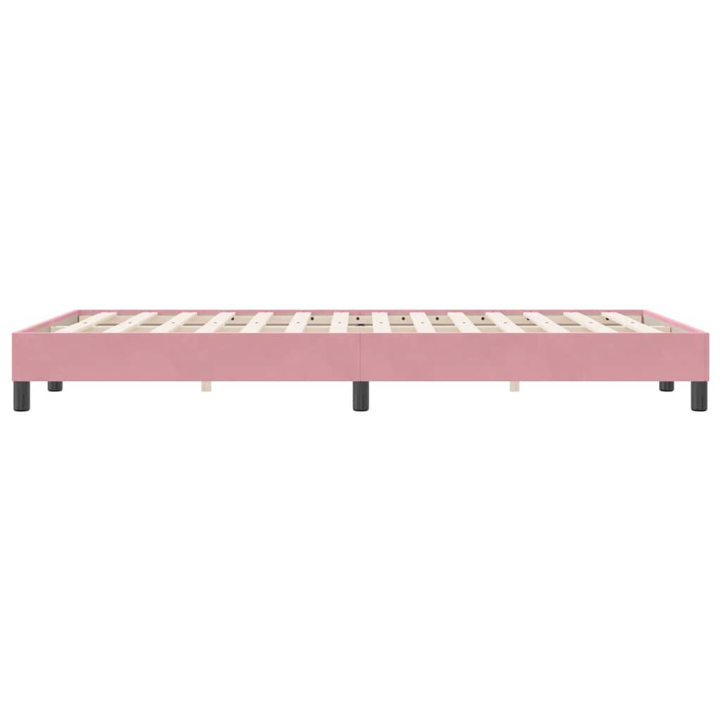 vidaXL Box Spring κρεβάτι χωρίς στρώμα ροζ 120x220 cm Βελούδινο