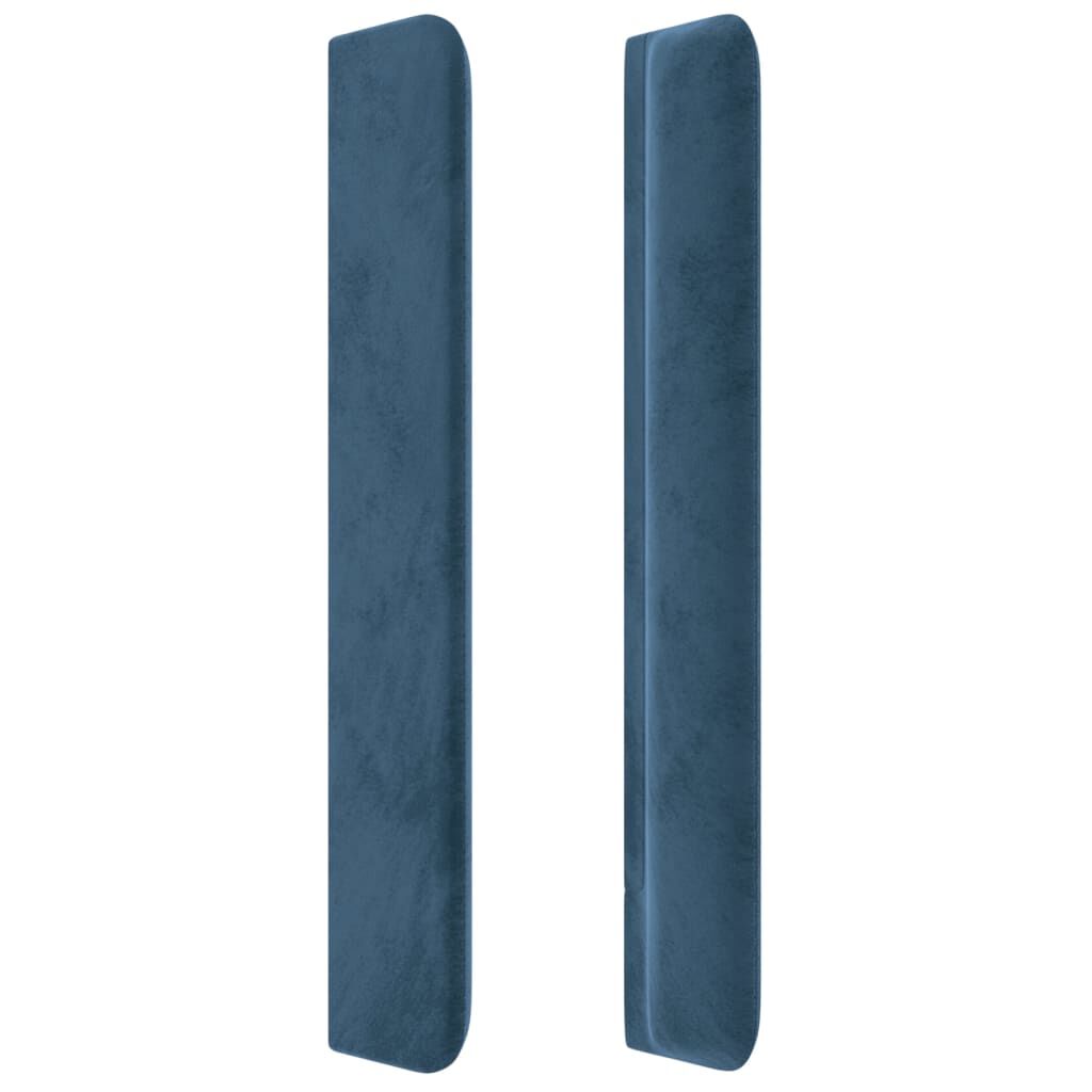 vidaXL Κεφαλάρι με Πτερύγια Σκούρο Μπλε 183x16x118/128 εκ. Βελούδινο