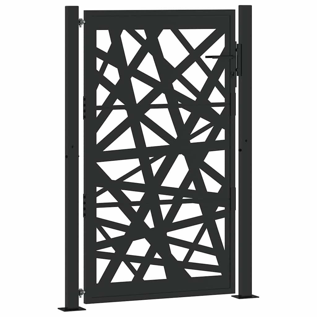 vidaXL Garden Gate Μαύρη 105x155 cm Σχέδιο Ατσάλινο Φωτιστικό