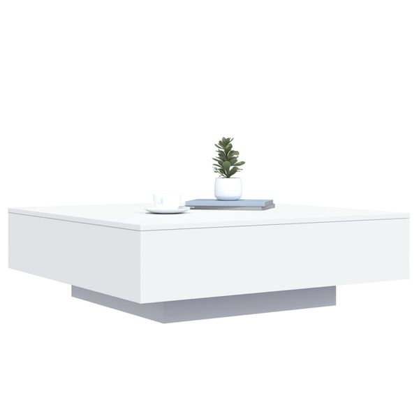 vidaXL Τραπεζάκι Σαλονιού με Φώτα LED Λευκό 100x100x31 εκ.