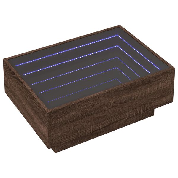 vidaXL Τραπεζάκι Σαλονιού με LED Δρυς 70x50x30 εκ. Επεξεργασμένο Ξύλο