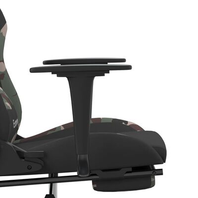 vidaXL Καρέκλα Gaming Μαύρο/Παραλλαγή Ύφασμα με Υποπόδιο