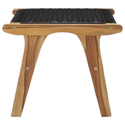 vidaXL Σεζλόνγκ με Υποπόδιο από Μασίφ Ξύλο Teak και Σχοινί