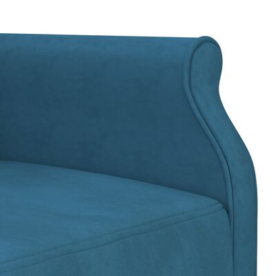 vidaXL Καναπές Κρεβάτι Γωνιακός Μπλε 271 x 140 x 70 εκ. Βελούδινος
