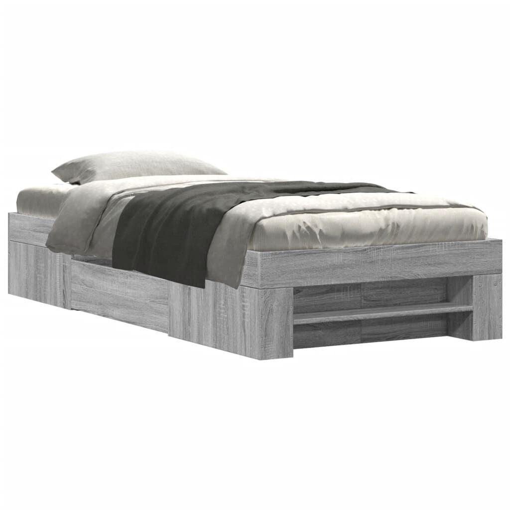 vidaXL Πλαίσιο Κρεβατιού Γκρι Sonoma 100x200 εκ. Επεξεργασμένο Ξύλο