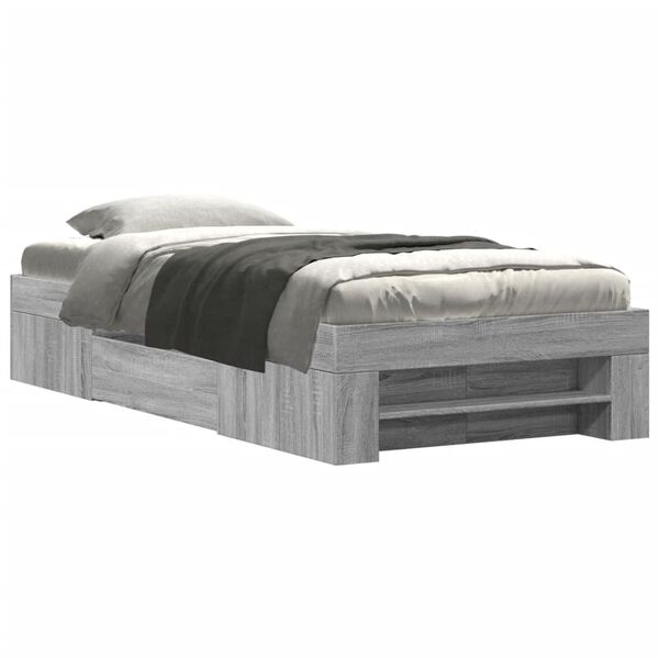 vidaXL Πλαίσιο Κρεβατιού Γκρι Sonoma 100x200 εκ. Επεξεργασμένο Ξύλο