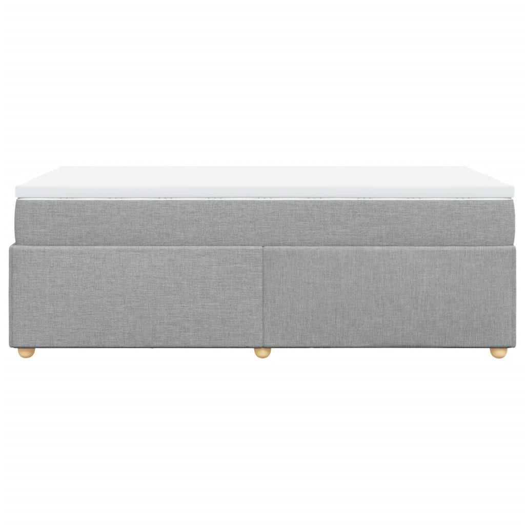 vidaXL Κρεβάτι Boxspring με Στρώμα Ανοιχτό Γκρι 100x200 εκ. Υφασμάτινο