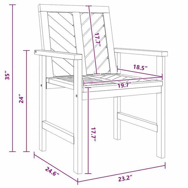 vidaXL Σέτ φαγητού για κήπο 9 pcs Καφέ 200 x 90 x 74 cm