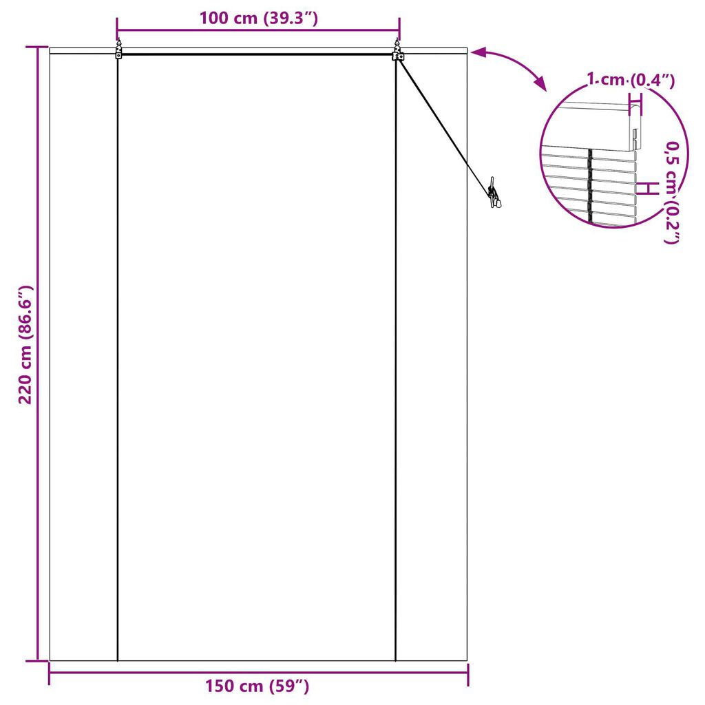 vidaXL Ρολά και Σκίες Παραθύρων Ανοιχτό καφέ 150 x 220 cm Μπαμπού