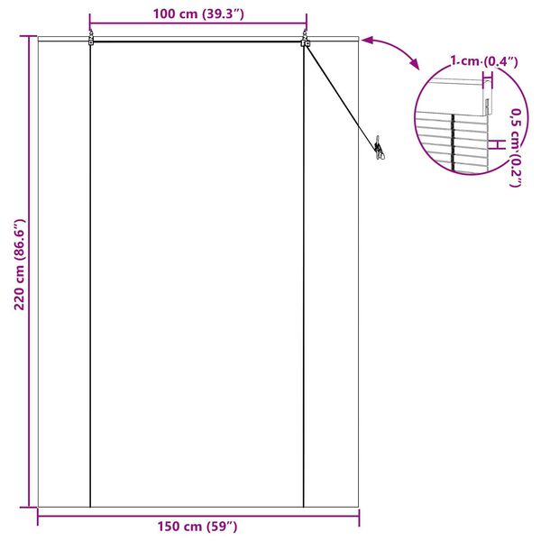 vidaXL Ρολά και Σκίες Παραθύρων Ανοιχτό καφέ 150 x 220 cm Μπαμπού