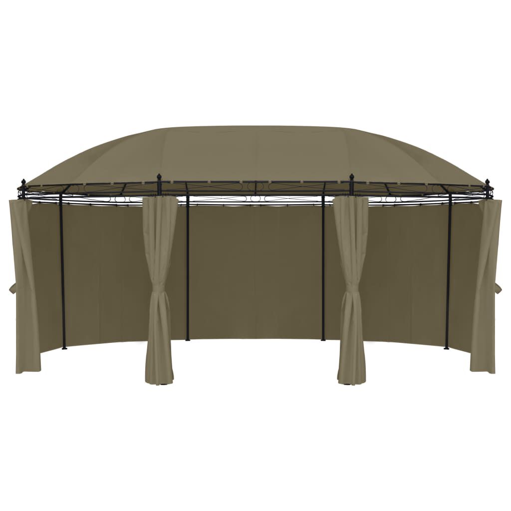 vidaXL Κιόσκι με Κουρτίνες Taupe 520 x 349 x 255 εκ. 180 γρ./μ²