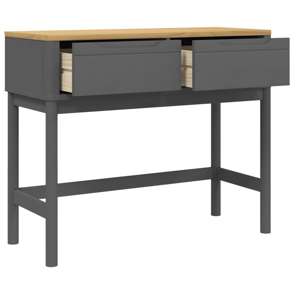 vidaXL Τραπέζι Κονσόλα FLORO Γκρι 89,5x36,5x73 εκ. Μασίφ Ξύλο Πεύκου
