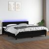vidaXL &Kappa;&rho;&epsilon;&beta;ά&tau;&iota; Boxspring &mu;&epsilon; &Sigma;&tau;&rho;ώ&mu;&alpha; & LED &Mu;&alpha;ύ&rho;&omicron; 200x200 &epsilon;&kappa;. &Upsilon;&phi;&alpha;&sigma;&mu;ά&tau;&iota;&nu;&omicron;