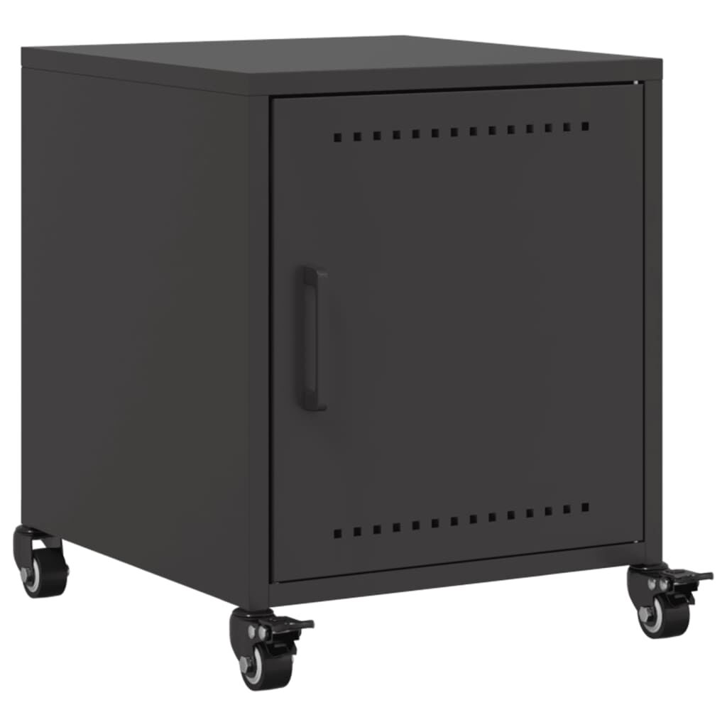 vidaXL Κομοδίνο Μαύρο 36x39x43,5 εκ. από Χάλυβα