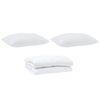 vidaXL Παπλωμα με Μαξιλάρια Argyle 3 pcs Λευκό 240 x 200 cm Μικροΐνες