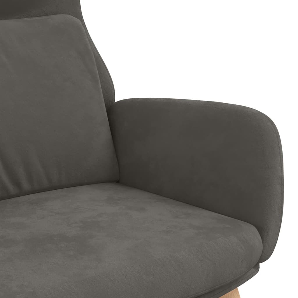 vidaXL Πολυθρόνα Relax Σκούρο Γκρι Βελούδινη