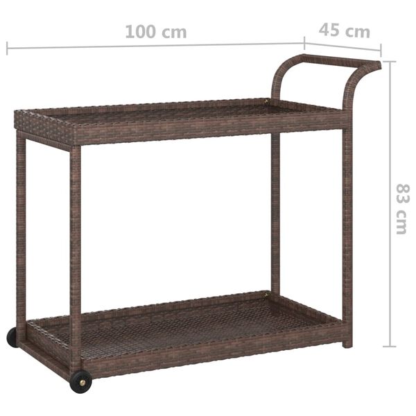vidaXL Τρόλεϊ Μεταφοράς Καφέ 100 x 45 x 83 εκ. από Συνθετικό Ρατάν