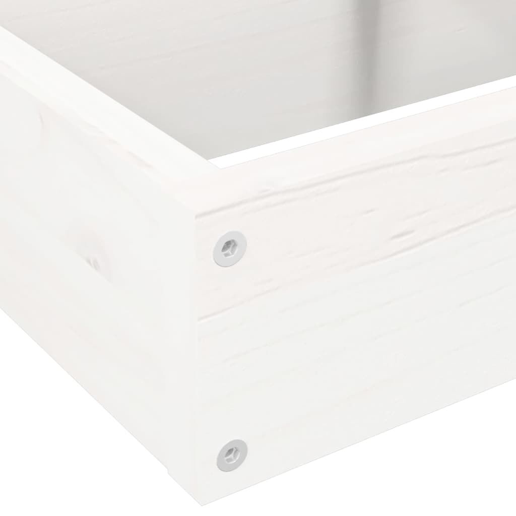 vidaXL Ζαρντινιέρα 4 Επιπέδων Λευκή 80,5x79x36 εκ. Μασίφ Ξύλο Πεύκου