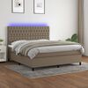 vidaXL &Kappa;&rho;&epsilon;&beta;ά&tau;&iota; Boxspring &mu;&epsilon; &Sigma;&tau;&rho;ώ&mu;&alpha; & LED Taupe 160x200 &epsilon;&kappa;. &Upsilon;&phi;&alpha;&sigma;&mu;ά&tau;&iota;&nu;&omicron;