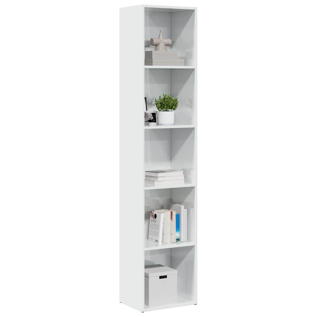 vidaXL Βιβλιοθήκη Γυαλιστερό Λευκό 40 x 30 x 189 εκ. από Επεξ.Ξύλο
