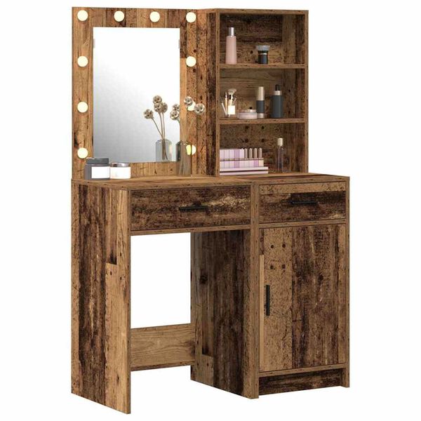 vidaXL Σετ Τραπεζιού Μακιγιάζ 2 pcs Παλαιό ξύλο 50 x 41 x 135 εκ