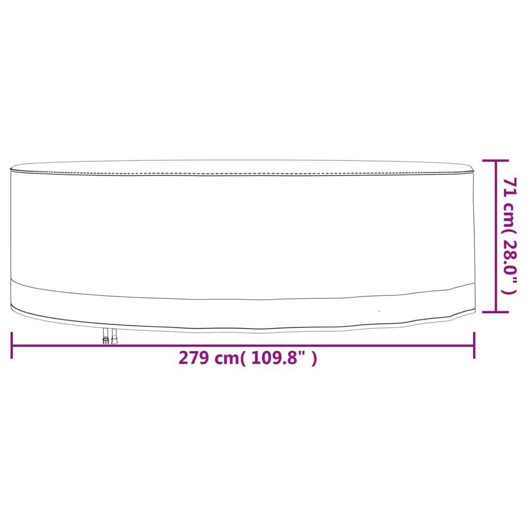 vidaXL Κάλυμμα Επίπλων Κήπου Στρογγυλό Μπεζ Ø 279x71 εκ. 600D Oxford