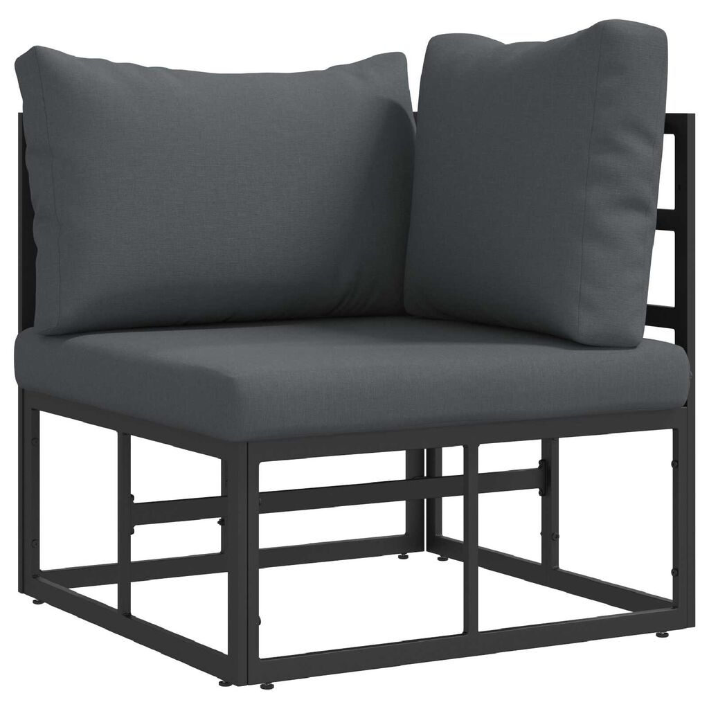 vidaXL Σετ Καναπέ Κήπου 5 pcs Μαύρο 281.5 x 141.5 x 71 εκ. Αλουμίνιο
