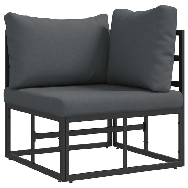 vidaXL Σετ Καναπέ Κήπου 5 pcs Μαύρο 281.5 x 141.5 x 71 εκ. Αλουμίνιο