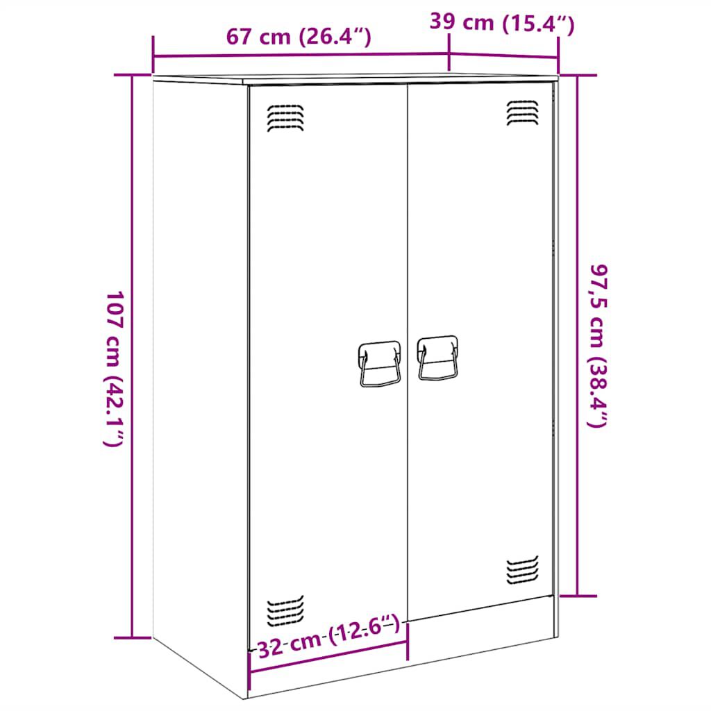 vidaXL Ντουλάπι Μουσταρδί 67 x 39 x 107 εκ. από Ατσάλι