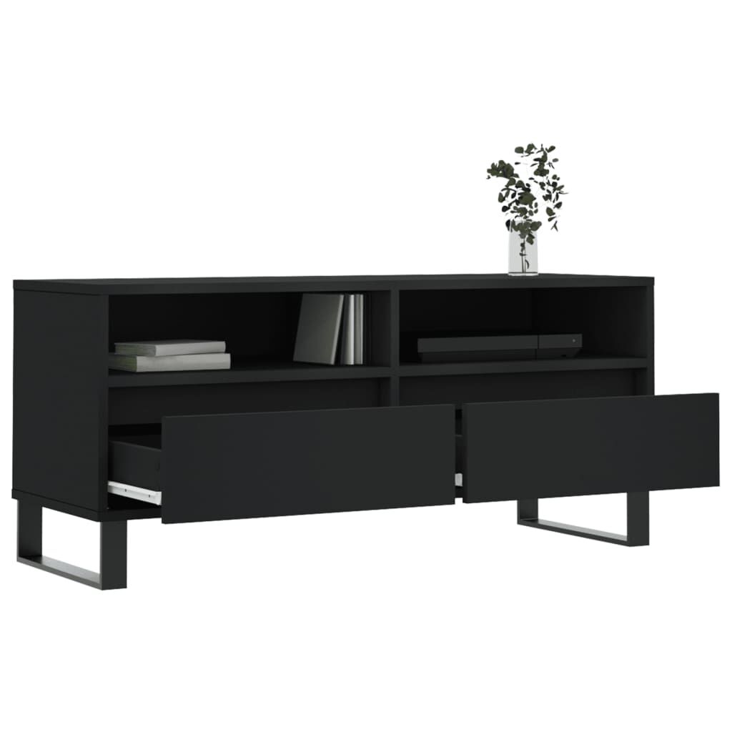 vidaXL Έπιπλο Τηλεόρασης Μαύρο 100x34,5x44,5 εκ. Επεξεργ. Ξύλο