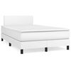 vidaXL Κρεβάτι Boxspring με Στρώμα Λευκό 120x190εκ.από Συνθετικό Δέρμα