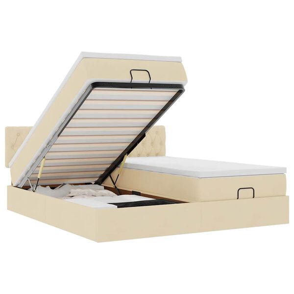 vidaXL &Omicron;&theta;&omega;&mu;&alpha;&nu;&iota;&kappa;ό &kappa;&rho;&epsilon;&beta;ά&tau;&iota; &mu;&epsilon; &sigma;&tau;&rho;ώ&mu;&alpha;&tau;&alpha; & LEDs &Kappa;&rho;έ&mu;&alpha; 180x200cm ύ&phi;&alpha;&sigma;&mu;&alpha;