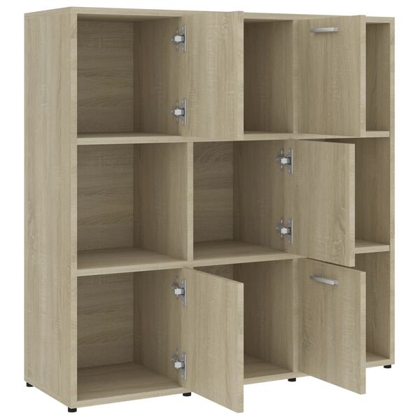 vidaXL Βιβλιοθήκη Χρώμα Sonoma Δρυς 90 x 30 x 90 εκ. από Επεξ. Ξύλο