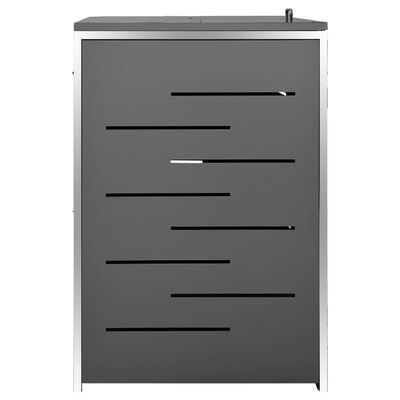 vidaXL Πλαίσιο Κάδου Απορρ. Τετραπλό Ρόδες 276,5x77,5x115,5εκ Αν. Ατσ.