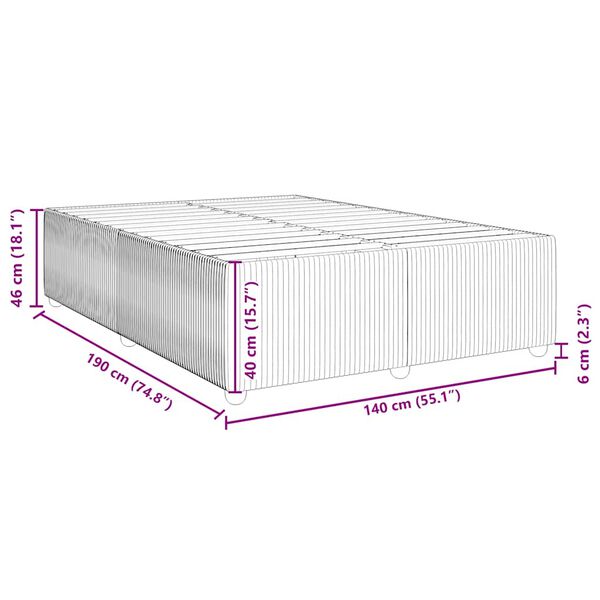 vidaXL Σκελετός Κρεβατιού Χωρίς Στρώμα Μαύρο 140x190 εκ. Υφασμάτινο