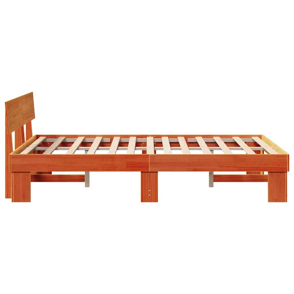 vidaXL Σκελετός Κρεβατιού Καφέ κεριού 120 x 190 cm Μασίφ ξύλο πεύκου