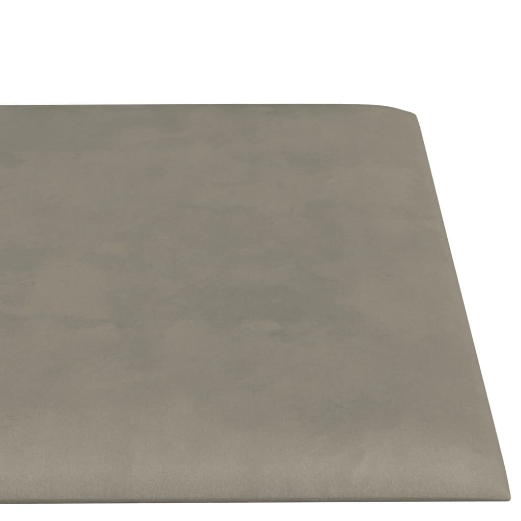 vidaXL Πάνελ Τοίχου 12 τεμ. Ανοιχτό Γκρί 60x15 εκ. 1,08 μ² Βελούδο