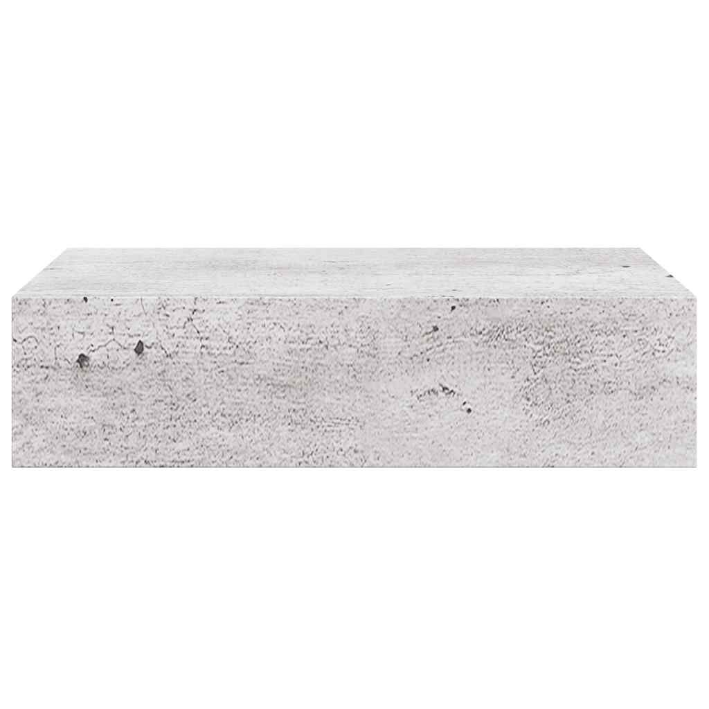 vidaXL Ράφι Επιτοίχιο με Συρτάρι Γκρι Σκυρ. 40 x 23,5 x 10 εκ. από MDF
