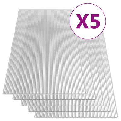 vidaXL Πολυκαρβονικά Φύλλα 5 τεμ. 4,5 χιλ. 150 x 65 εκ.