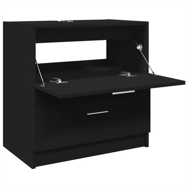 vidaXL Ντουλάπι Νιπτήρα Μαύρο 59x37x59 εκ. Επεξεργασμένο Ξύλο