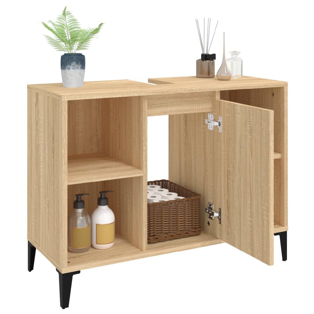 vidaXL Ντουλάπι Νιπτήρα Sonoma Δρυς 80x33x60 εκ. Επεξεργασμένο Ξύλο