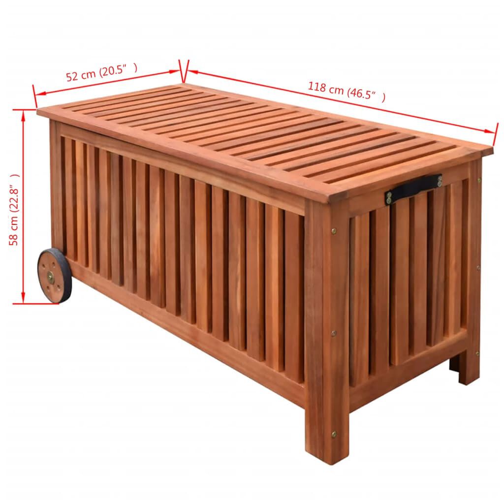 vidaXL Μπαούλο Αποθήκευσης Κήπου 118 x 52 x 58 εκ. Ξύλινο