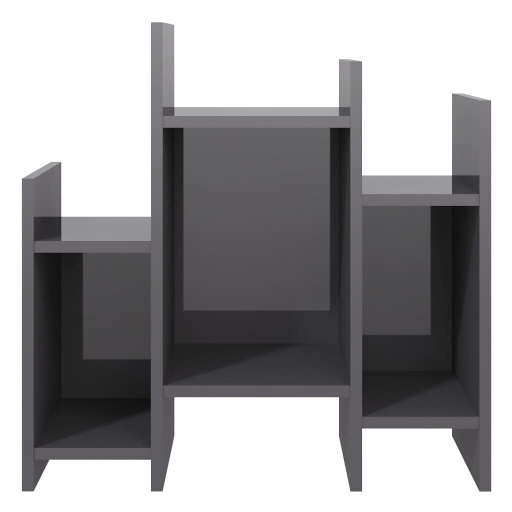 vidaXL Βοηθητικό Ντουλάπι Γυαλ. Γκρι 60 x 26 x 60 εκ. από Επεξ. Ξύλο
