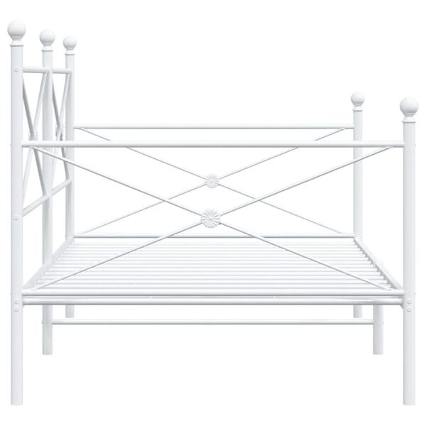 vidaXL Κρεβάτι ημέρας χωρίς στρώμα Λευκό 107x203 cm Ατσάλι