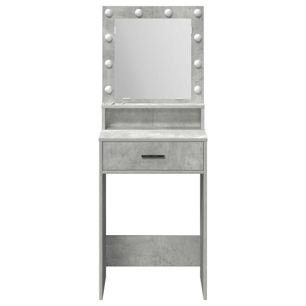 VidaXL Τραπέζι Ε dressing με LED Φώτα Γκρι Σκυρόδεμα 50x41x135 εκ.