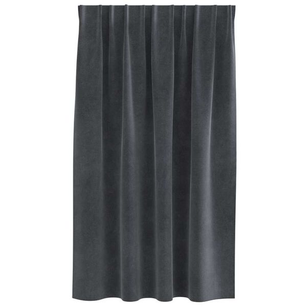 vidaXL Κουρτίνες με κουρτίνες 2 pcs Ανοιχτό γκρι 140 x 140 cm Βελούδο