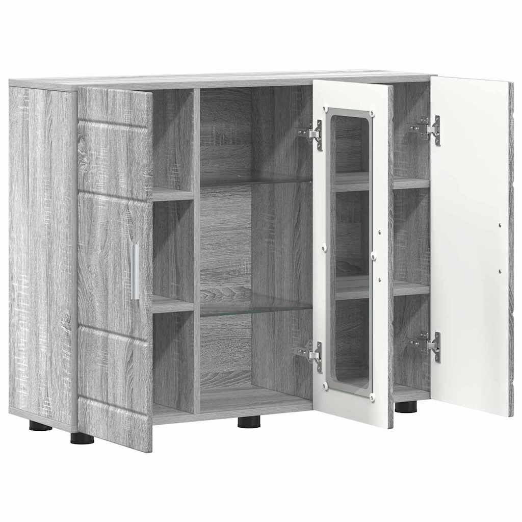 vidaXL Πλαϊνό γραφείο με ράφι με πόρτα Γκρι sonoma 55.5 x 29 x 100 εκ