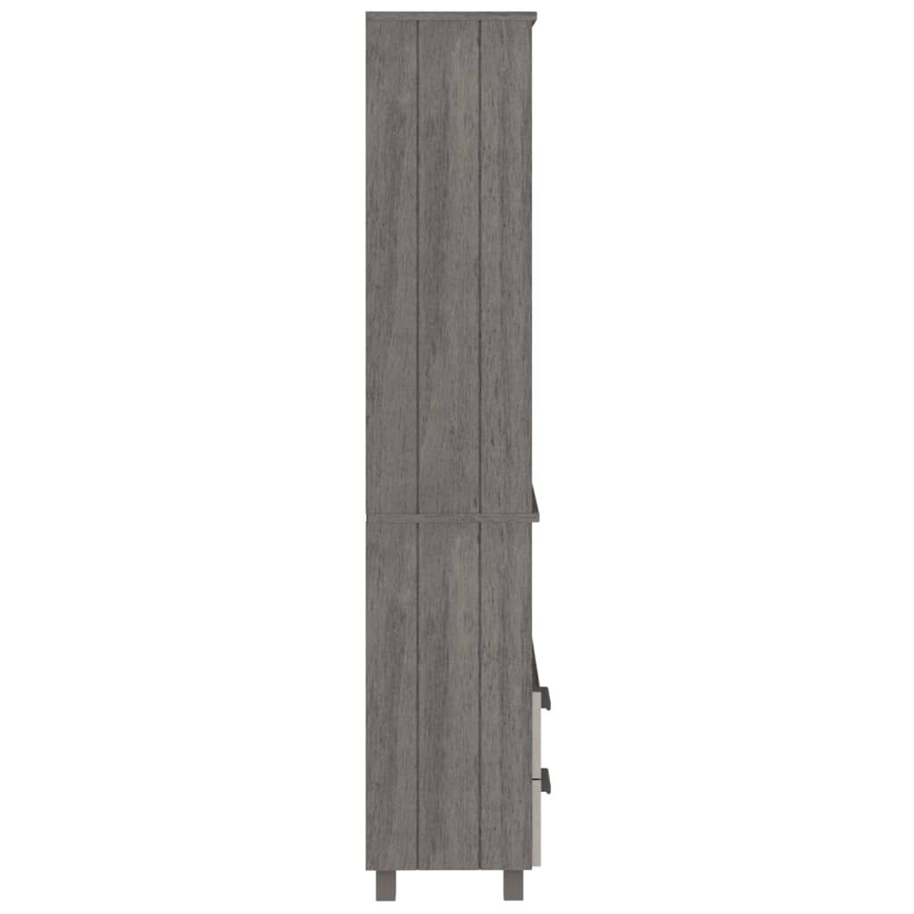 vidaXL Ντουλάπι HAMAR Αν. Γκρι 60 x 35 x 180 εκ Μασίφ Ξύλο Πεύκου
