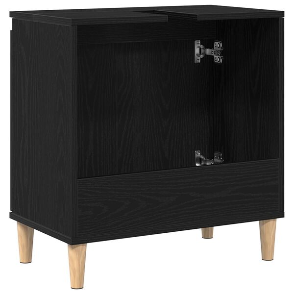 vidaXL Ντουλάπι νιπτήρα Μαύρη δρυς 58 x 33 x 60 εκ. Επεξεργασμένο ξύλο