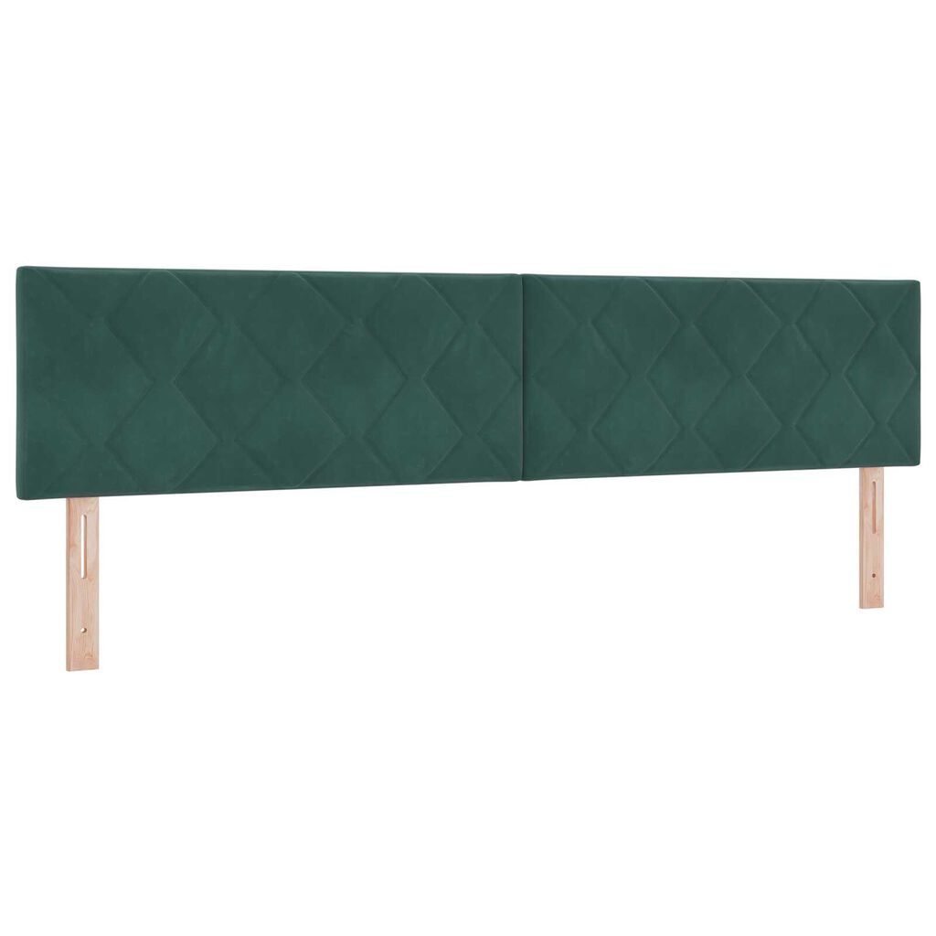 vidaXL Κρεβάτι Box Spring με Στρώμα Σκούρο Πράσινο 200x200 εκ Βελούδο